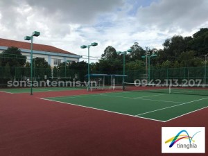 Sửa và sơn lại 03 lớp sơn Decoturf 02 sân tennis Tân Cảng Long Bình IDC   Đồng Nai