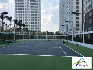 Thi công 01 sân tennis 06 lớp sơn Plexipave sân tennis Hoàng Anh Gia Lai