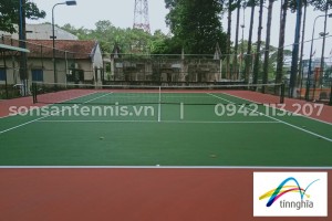 Sửa chữa và sơn lại 2 lớp sơn Nova sports cho 1 sân tennis uỷ ban Phước Long   Bình Phước 2