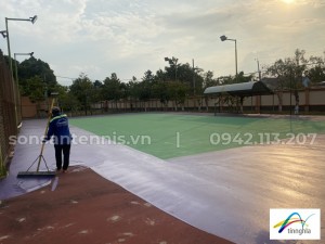 Sửa chữa và sơn màu 3 lớp Master Court cho sân tennis của bộ tư lệnh biên phòng TP  Cao Lãnh 3