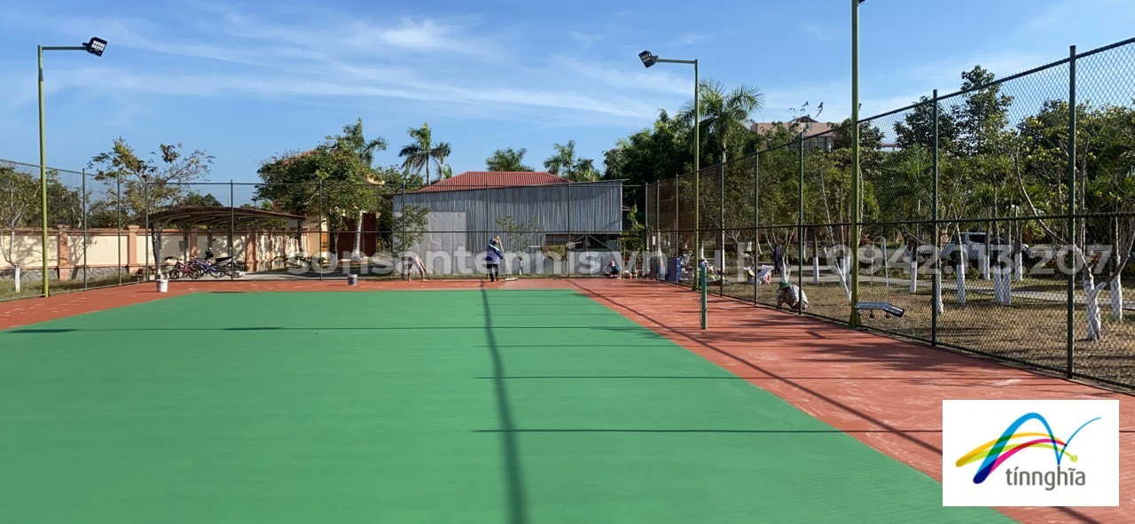 Sửa chữa và sơn màu 3 lớp Master Court cho sân tennis của bộ tư lệnh biên phòng TP Cao Lãnh 4